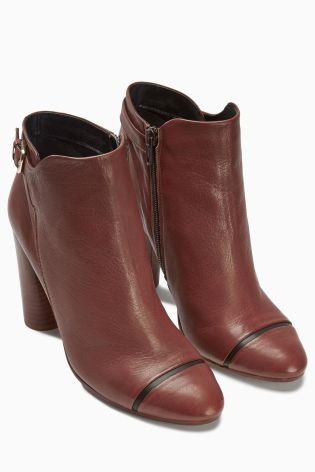 Polished Leather Ankle Boots